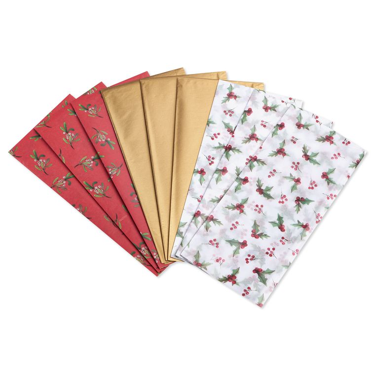 Deck the Halls Holiday Tissue Paper, 18 Sheets