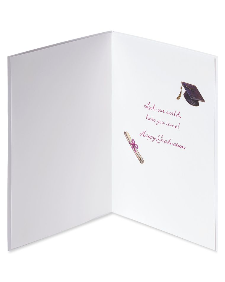 Look Out World Graduation Greeting Card for Her - Designed by Bella Pilar