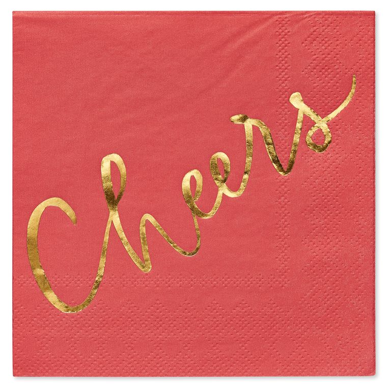 Red Cheers Christmas Beverage Napkins, 20-Count