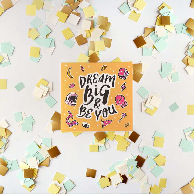 Dream Big Greeting Card for Her - Birthday, Thinking of You, Encouragement, Congratulations