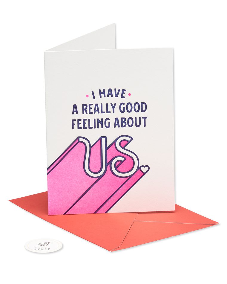 good feeling about us romantic card