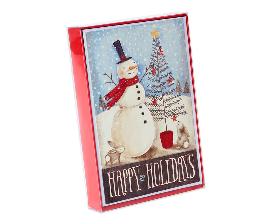 Snowman Christmas Boxed Cards and White Envelopes, 14-Count