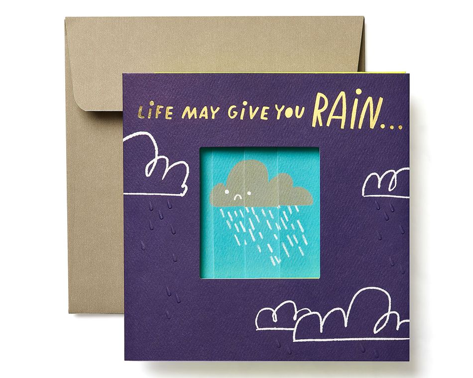 Rain Greeting Card - Support, Thinking of You, Encouragement