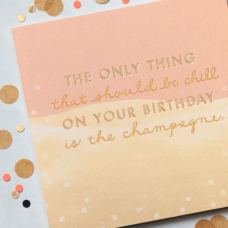 Champagne Birthday Greeting Card