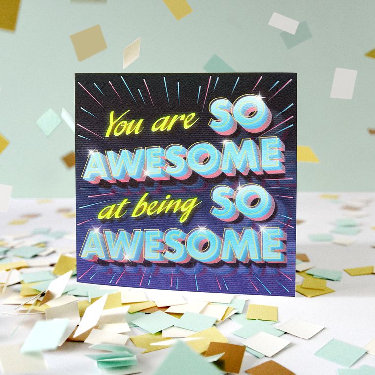 Awesome Greeting Card for Kids - Birthday, Thinking of You, Thank You, Friendship, Encouragement, Congratulations