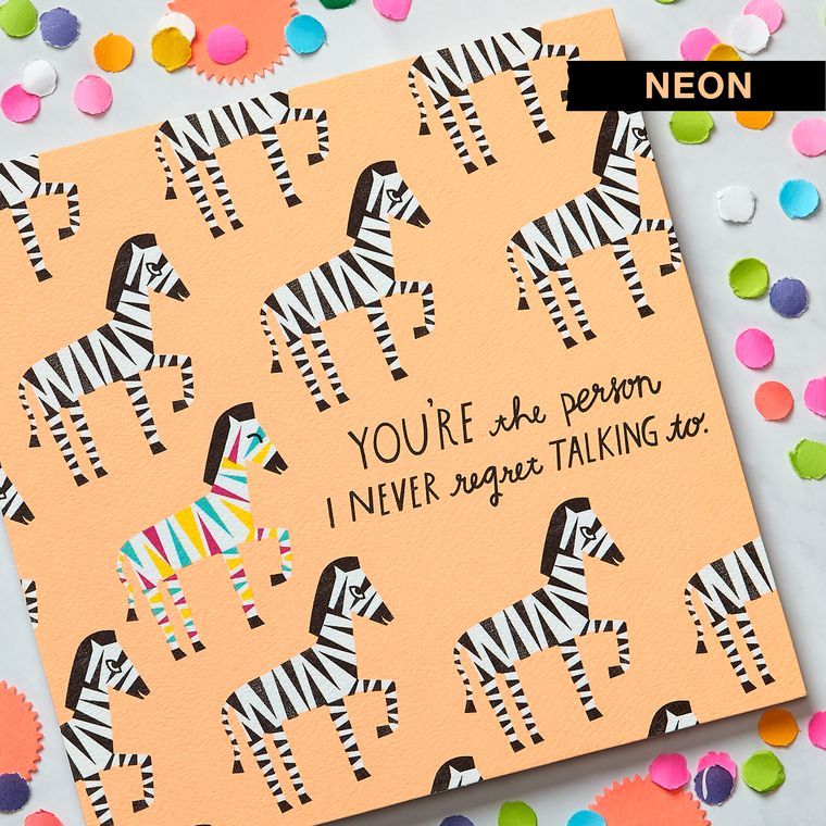 Zebras Greeting Card - Thinking of You, Thank You, Friendship