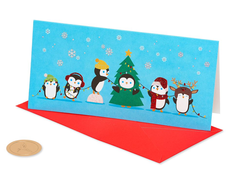Penguins Holiday Boxed Cards, 16-Count