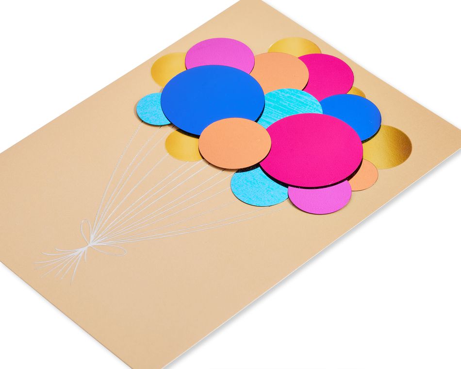Paillette Balloons Birthday Greeting Card