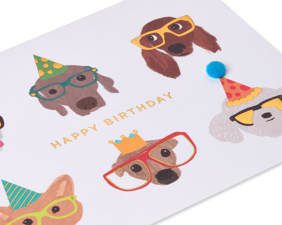 Dogs with Glasses Birthday Greeting Card 