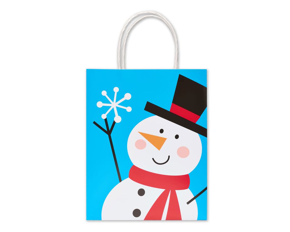 Happy Snowman Small Christmas Gift Bag