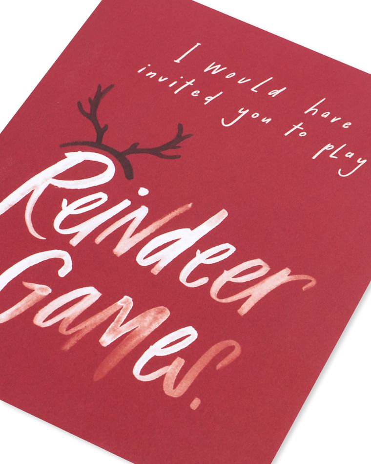 reindeer games romantic holiday card