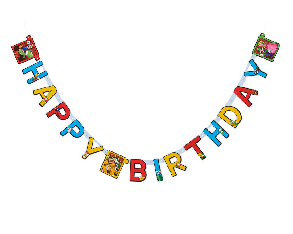 Super Mario Birthday Party Banner
