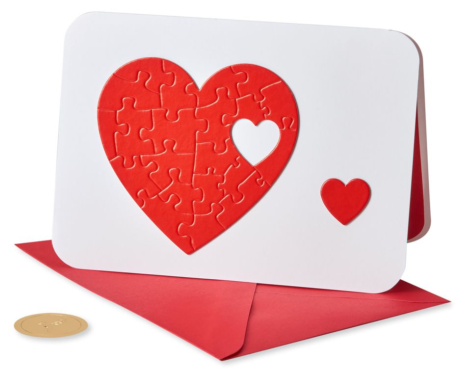 Heart Puzzle Romantic Greeting Card 
