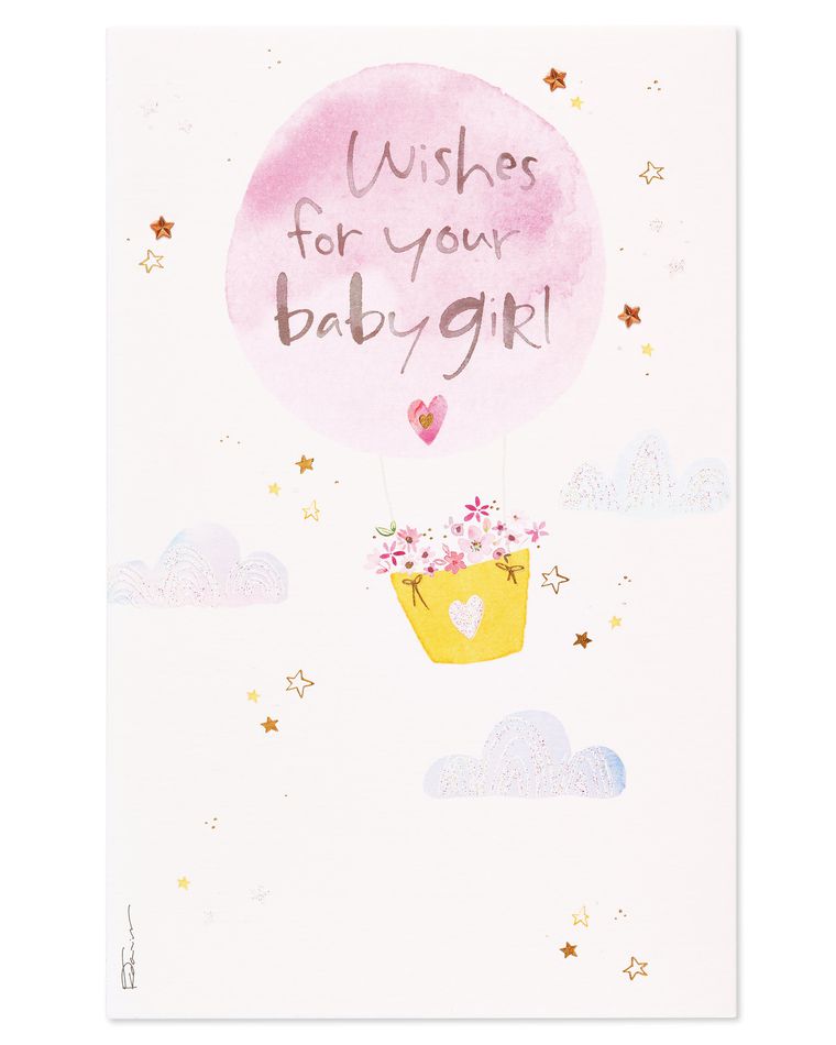 Kathy Davis Air Balloon Baby Congratulations Card