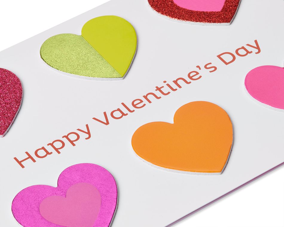 Colorful Hearts Valentine's Day Greeting Card 