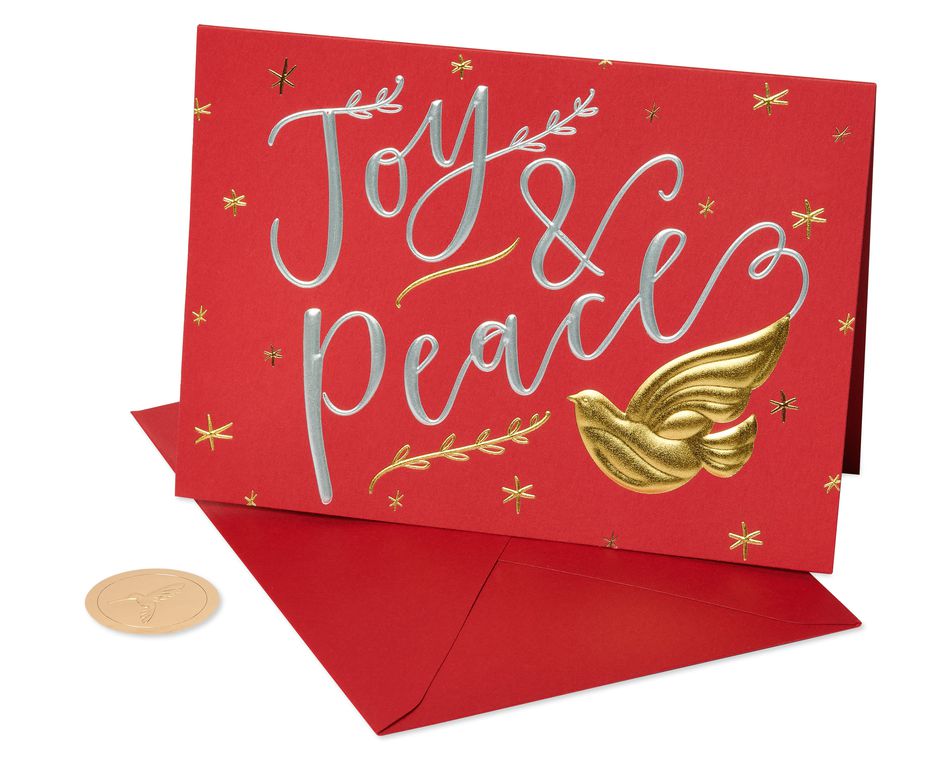 Holiday Joy and Peace Christmas Cards Boxed, 12-Count