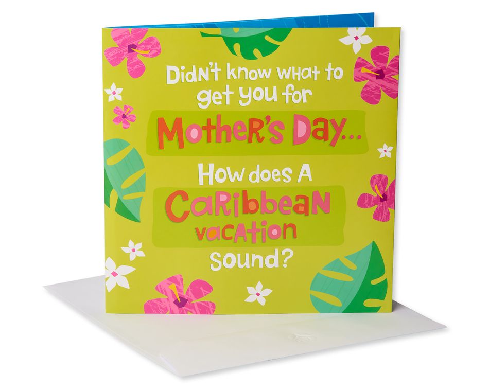 Funny Caribbean Vacation Mother's Day Card 