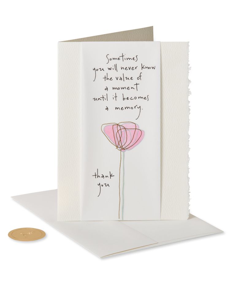 Pink Flower Thank You Greeting Card 