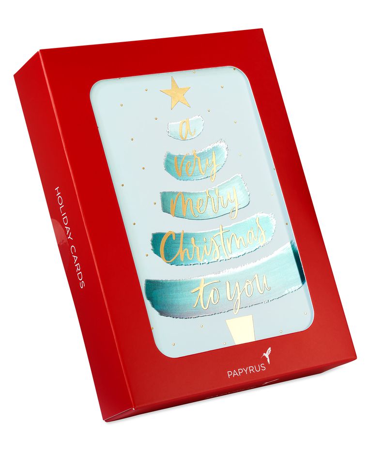 Joyful Holiday Christmas Boxed Cards, Christmas Tree, 14-Count