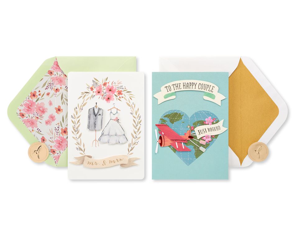 Happy Couple Wedding Greeting Card Bundle, 2-Count