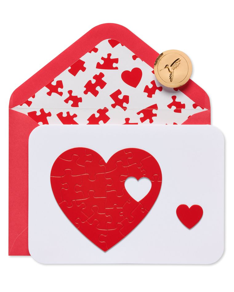 Heart Puzzle Romantic Greeting Card 