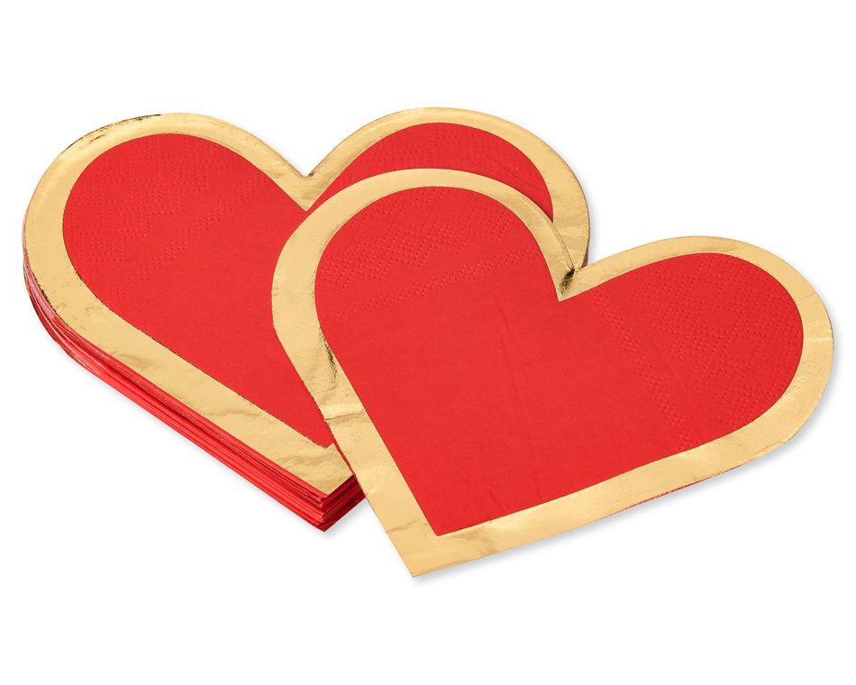 Valentine's Day Heart Beverage Napkins, 20-Count
