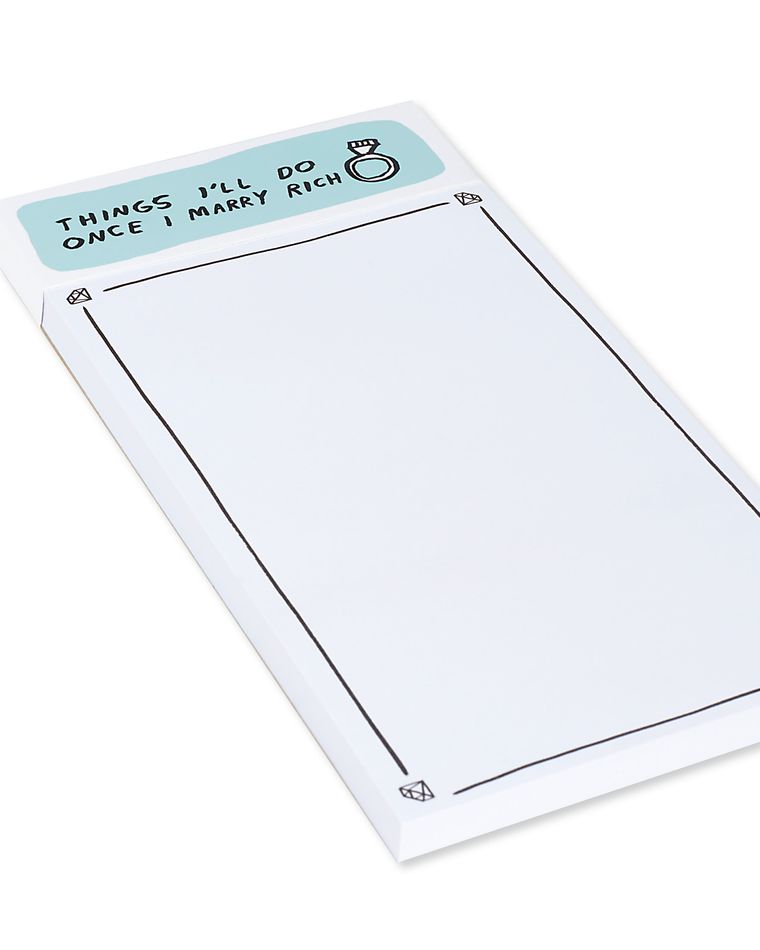 things i'll do once i marry rich notepad