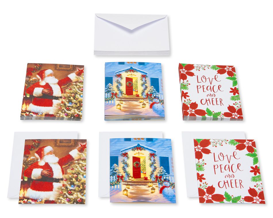 Assorted Christmas Note Cards and Envelopes, 30-Count