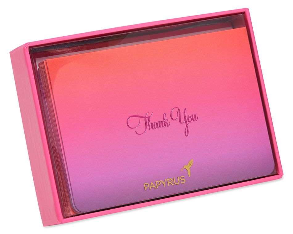 Red Ombre Boxed Thank You Cards and Envelopes, 16-Count