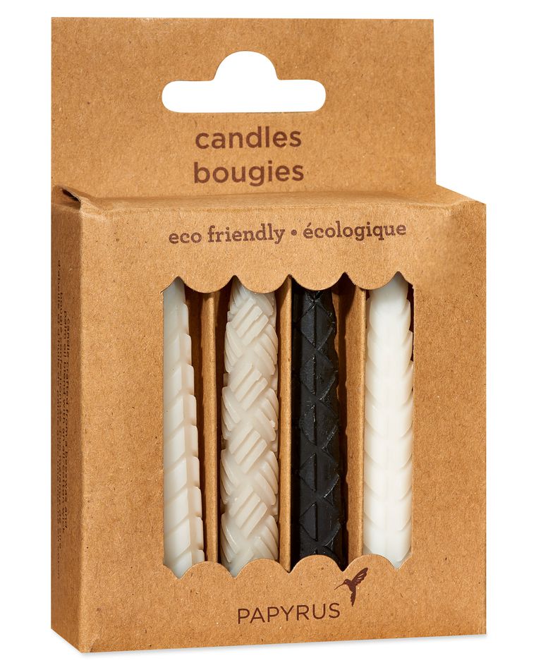 Black & White Birthday Candles, 12-Count