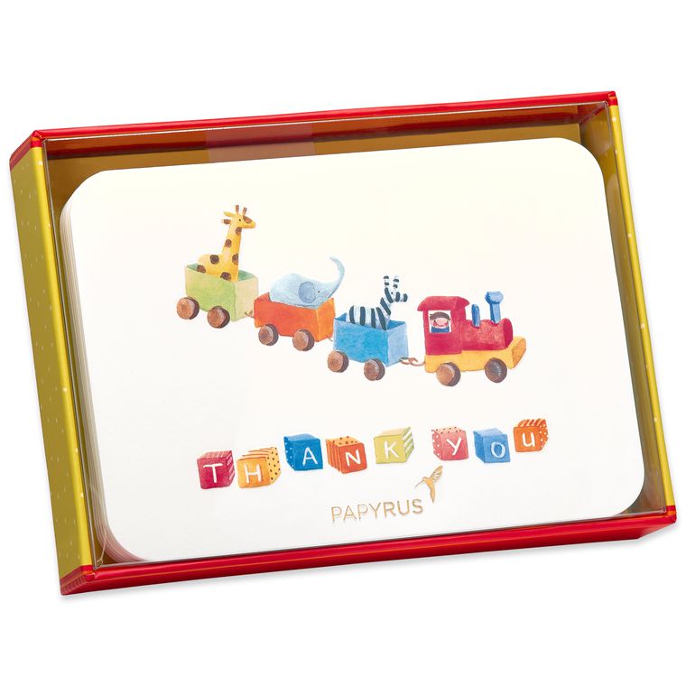 Toy Train Thank You Boxed Blank Note Cards, 12-Count