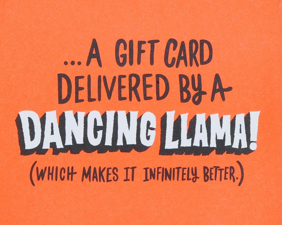 Funny Llama Gift Card Holder Birthday Card