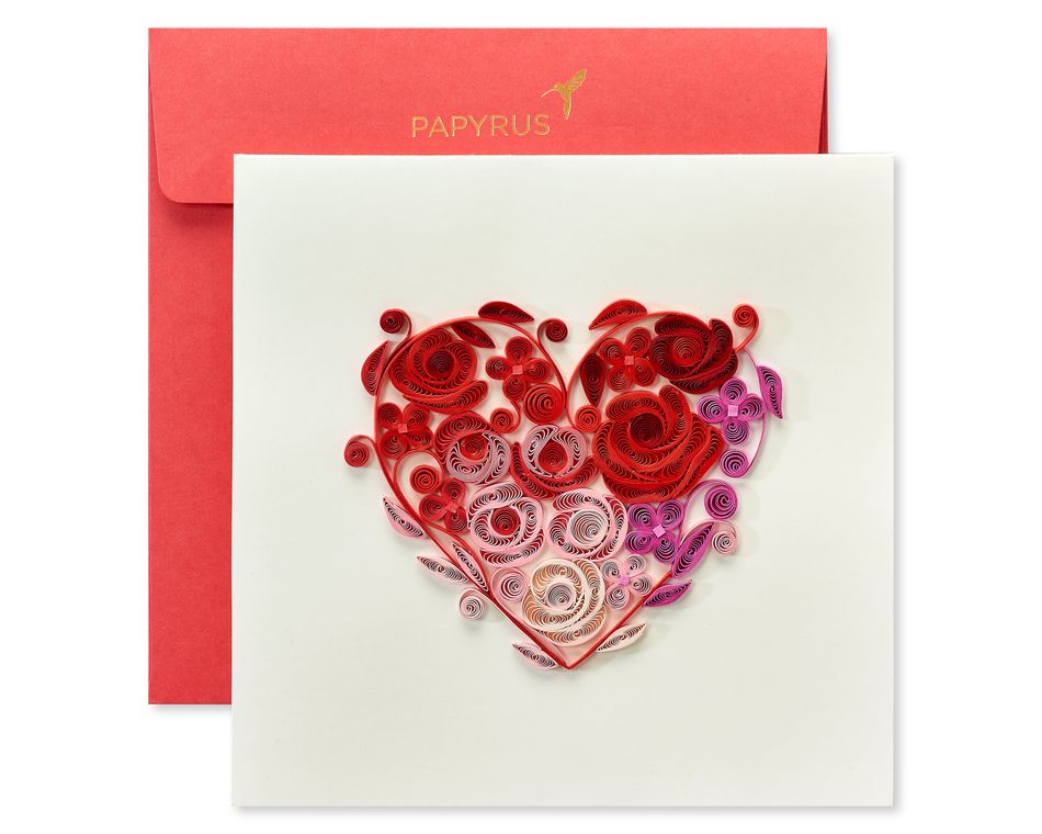 I Love You Romantic Valentine's Day Quilling Greeting Card