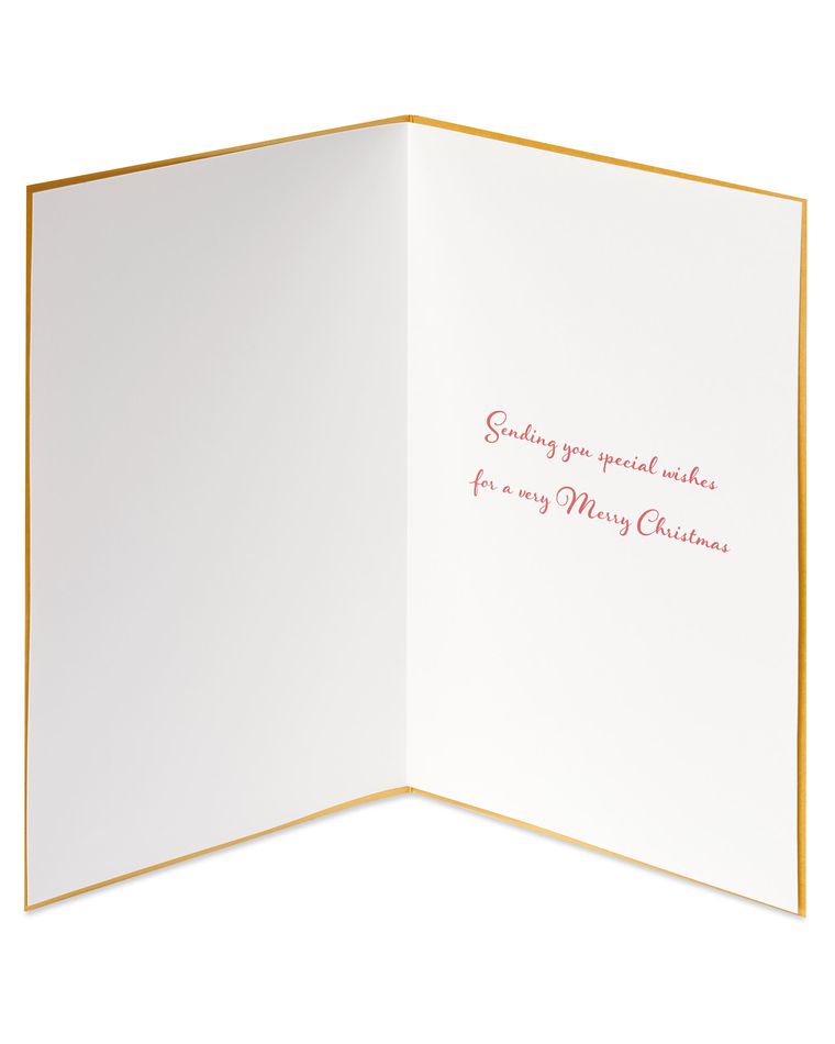 Red Glitter Holiday Ornament Christmas Cards Boxed, 8-Count
