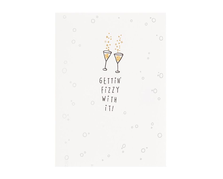 Fizzy With It Wedding Engagement Card