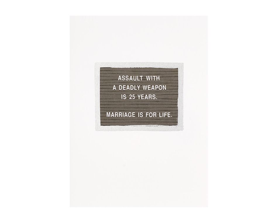 Marriage Is For Life Wedding Card