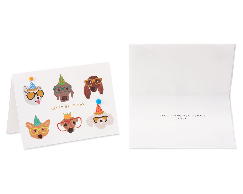 Dogs and Banner Birthday Greeting Card Bundle, 2-Count