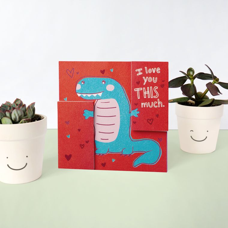 Dinosaur Valentine's Day Card