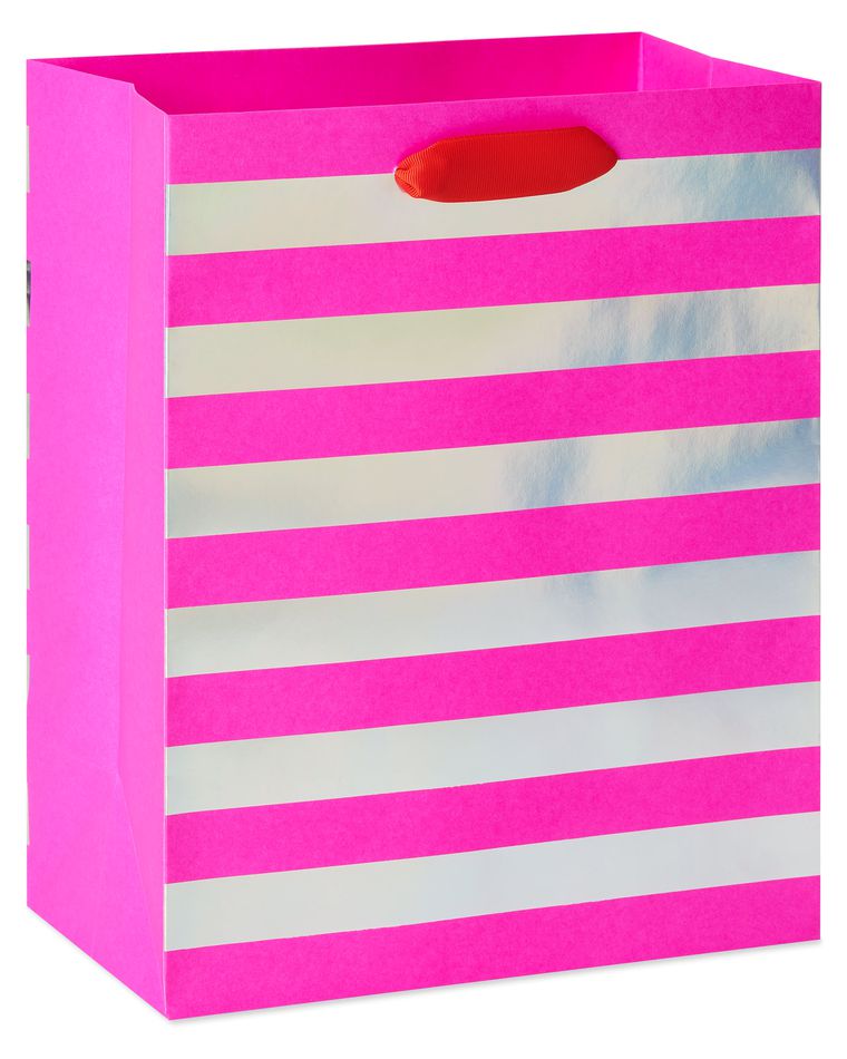Large Valentine's Day Gift Bag, Pink, 1-Count