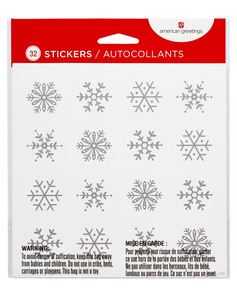 Snowflake Sticker Sheets, 32-Count