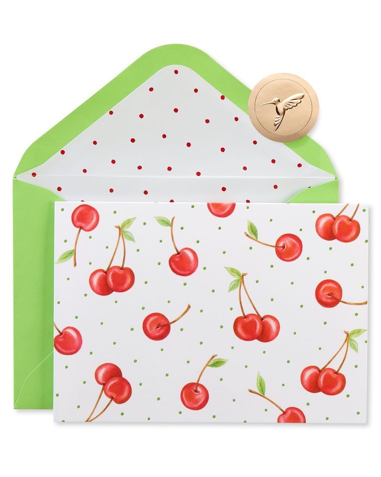 Cherries Boxed Blank Note Cards with Envelopes, 12-Count