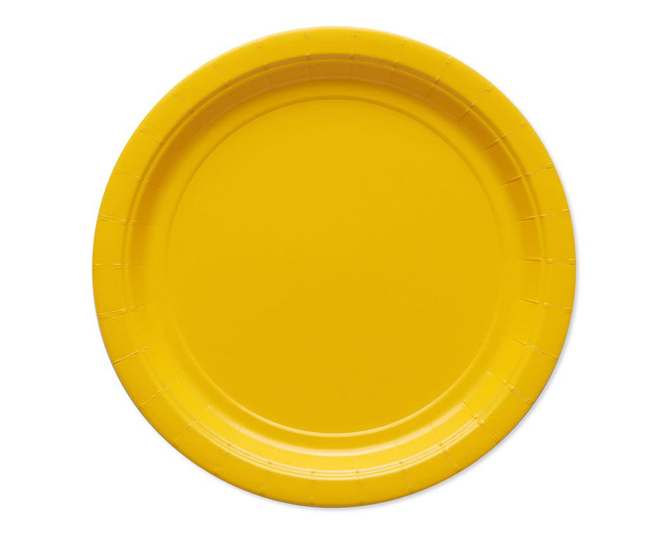 yellow paper dinner plates 20 ct