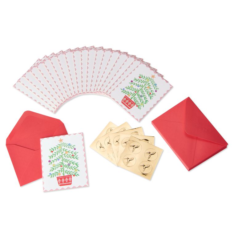 Christmas Tree in Pot Holiday Cards Boxed, 20-Count