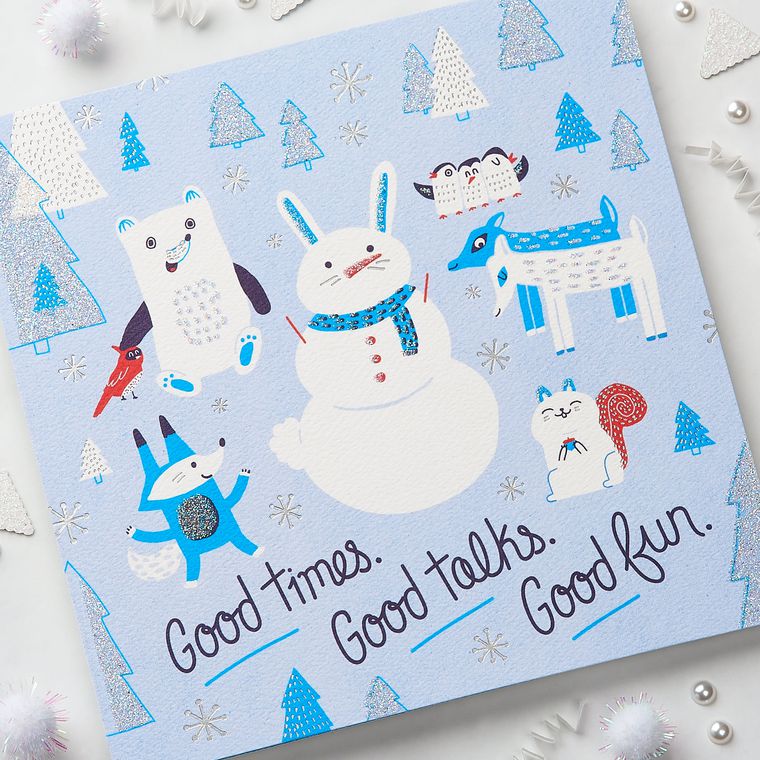 Snowmen Greeting Card - Christmas, Happy Holidays, Happy New Year, Hanukkah