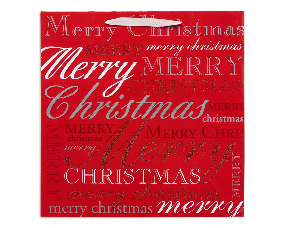 large christmas lettering gift bag