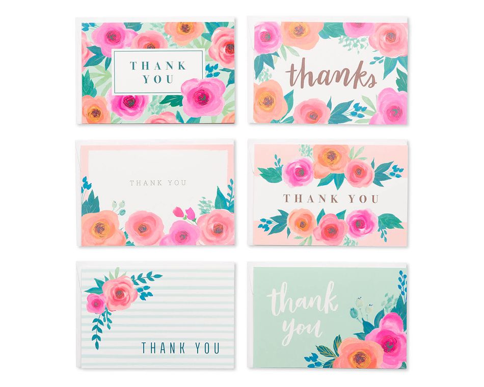Thank You Greeting Card Bundle with White Envelopes, 48-Count