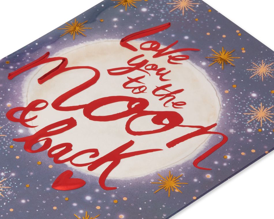 Moon and Back Valentine's Day Card