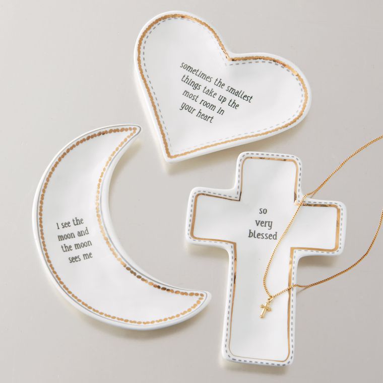 Mud Pie Cross Ceramic Trinket Tray