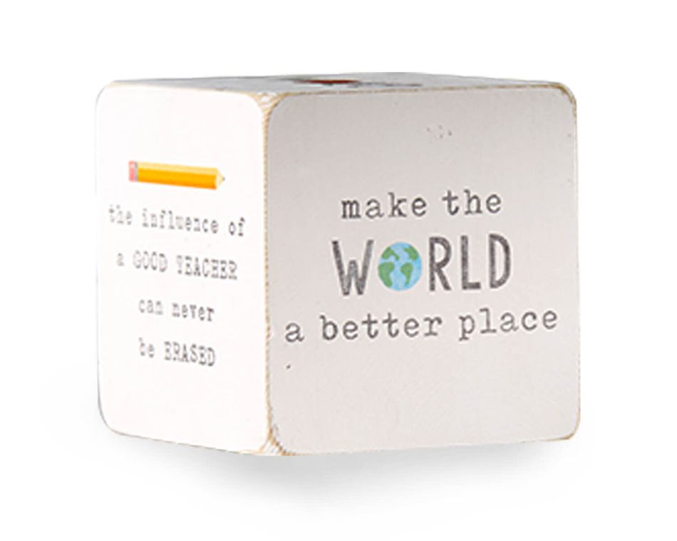 Mud Pie White Teacher Sentiment Block