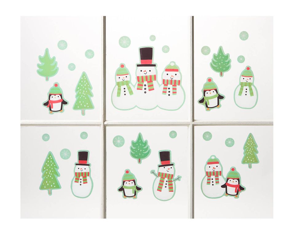 Snowmen and Friends Window Decorations, 30-Count